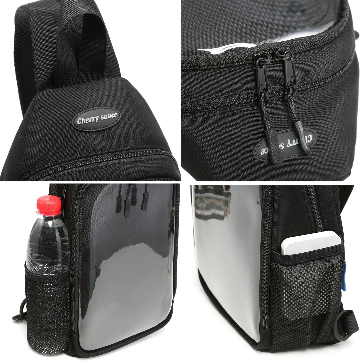 CHERRY SAUCE Kawaii Oxford Ita Bag Pin Display Chest Pack Shoulder Bag Sport Backpack Hiking Daypack