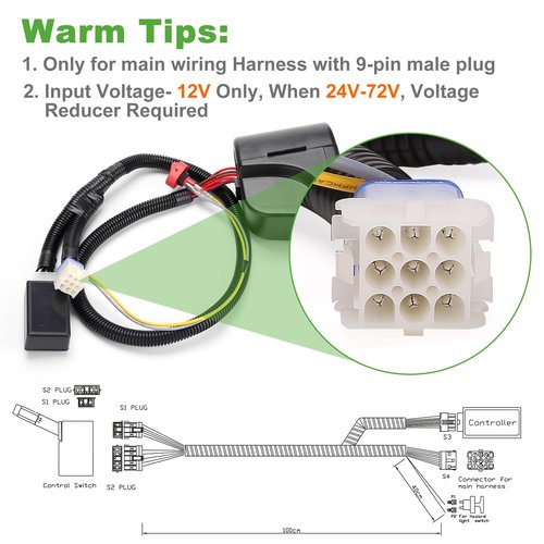 10L0L Golf Cart Turn Signal Kit for Yamaha Club Car EZGO with 9-pin Plug Wiring Harness (Input Voltage 12V), Golf Cart Blinker Kit Included Horn Brake Pad Hazard Light Switch