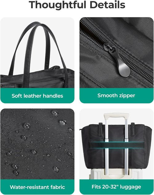 BAGSMART Tote Bag for Women - Versatile Work Tote with Zipper & Compartments | Stylish Crossbody Handbag
