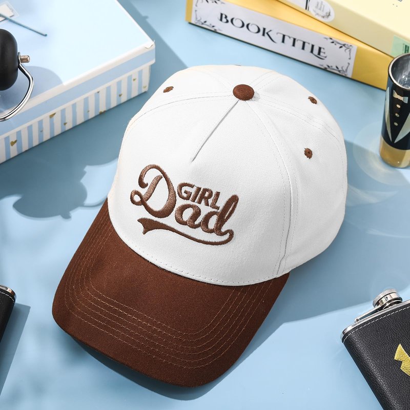Shyyween Girl Dad/Mother/Daddy/Bride Cotton Trucker Hats Two Tone Snapback Hat Trendy Fashion Baseball Cap for Women Men(Brown,Girl Dad)