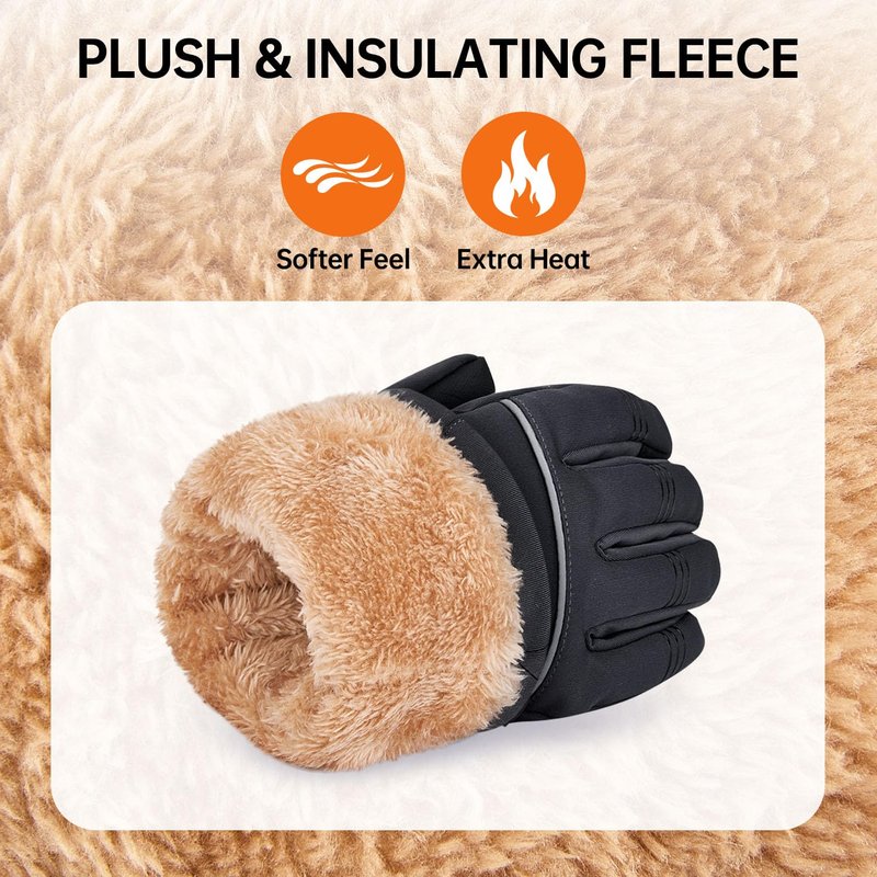 ihuan Winter Waterproof Skiing Gloves for Men & Women, Cold Weather Thermal Gloves with Touchscreen Fingers, Windproof, Snowboarding, Running, Cycling, Driving, Hiking, Motorcycling