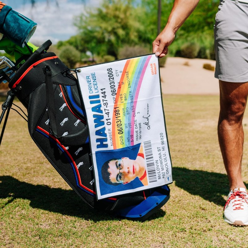 U Suck at Golf Funny Golf Towel for Bag - Super Absorbent Microfiber, Quick-Dry, Waffle Texture & Unique Design Prints to Stand Out on Golf Course | McLovin Towel - 25" x 15"