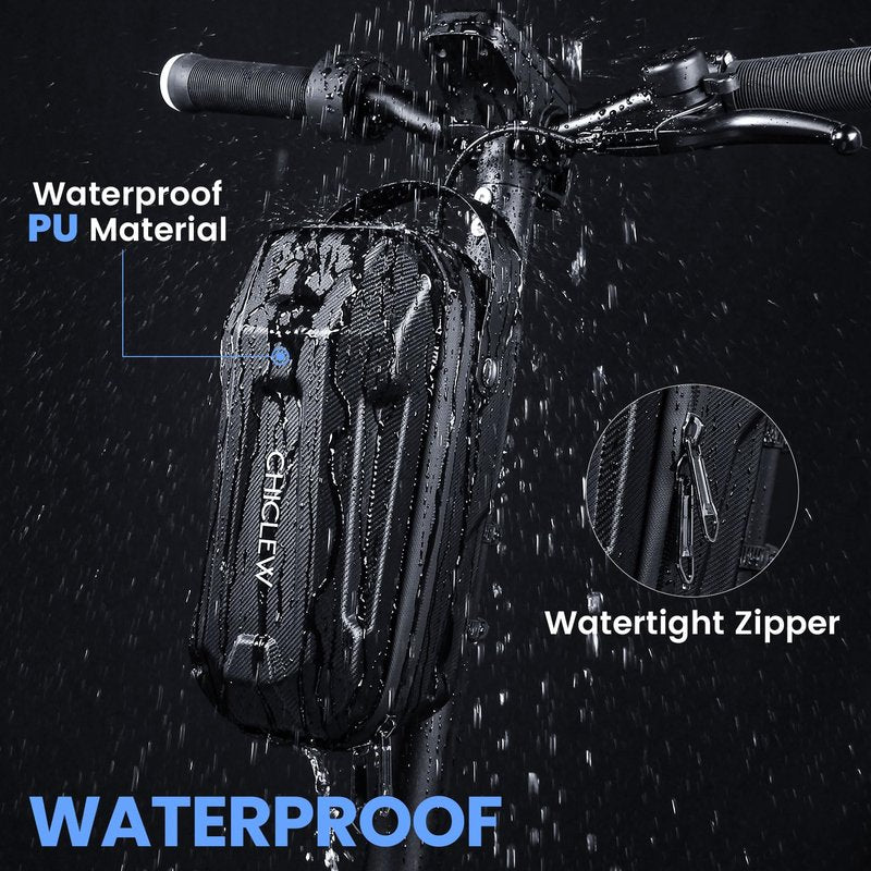 CHICLEW 3L Large Scooter Bag with Handle, Portable Electric Scooter Storage Bag, Waterproof XL Handlebar Pouch Bag for Scooters, Bikes, Segway Niu, with Small Coded Lock & Screw Fixation Design