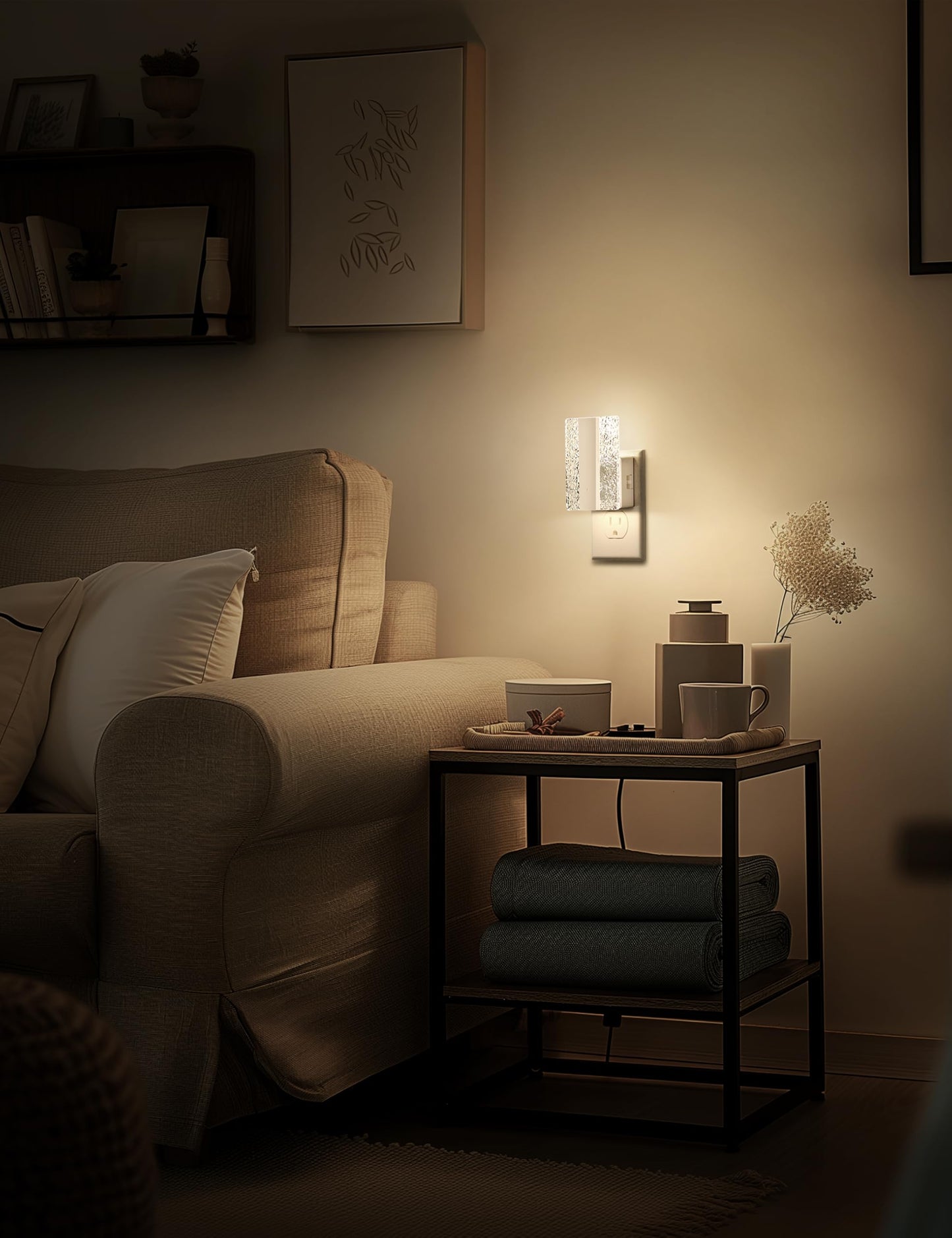 DORESshop LED Night Lights Plug Into Wall, [2 pack] Mordern Night Light with Dusk-to-Dawn Sensor, Dimmable Nightlights, Adjustable Brightness Night-Lights for Bathroom, Hallway, Bedroom,Stairway