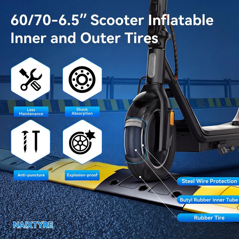 NAIXTYRE 10x2.5" E-Scooter Tire. 60/70-6.5 Scooter Inner and Outer Tire Sets. Replacement Wheels for Ninebot G30 Max/ G30 G30D/ G30LP Mobility Electric Scooters .(2 Sets)
