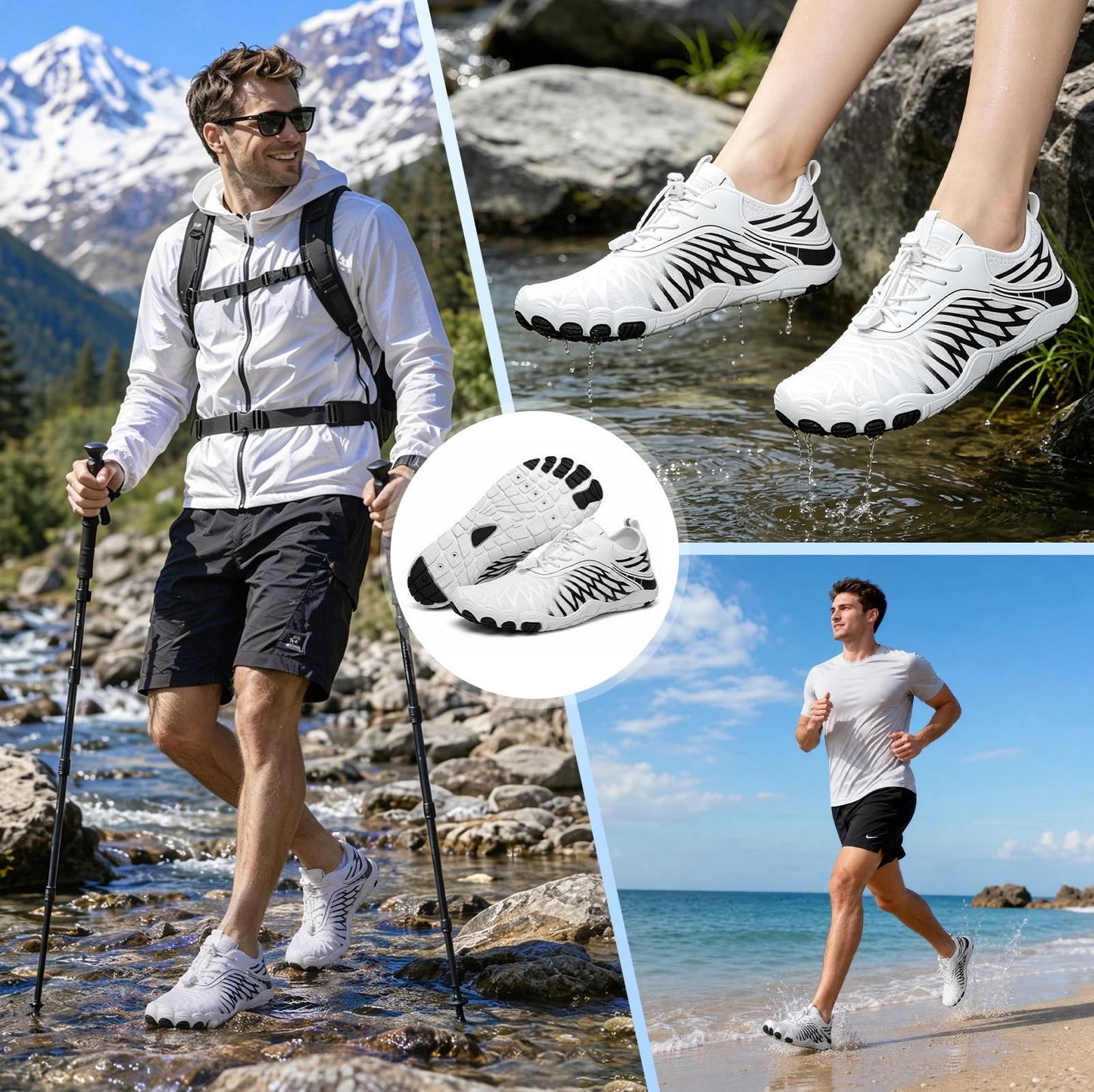 ELETON Barefoot Shoes Women Men Hiking Water Shoes Wide Toe Box Zero Drop