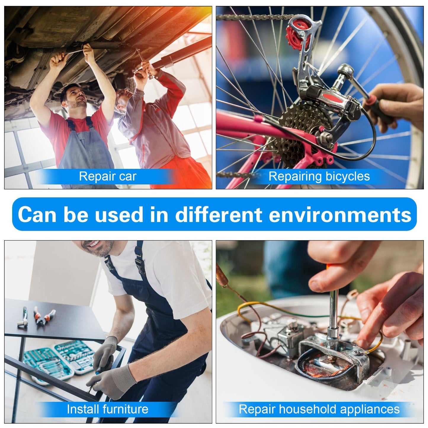 [10-Piece] 10mm Socket Set, 1/4-Inch & 3/8-Inch Drive Impact Socket, 6-Point & 12-Point, Deep and Shallow, Mirror Chrome Finish