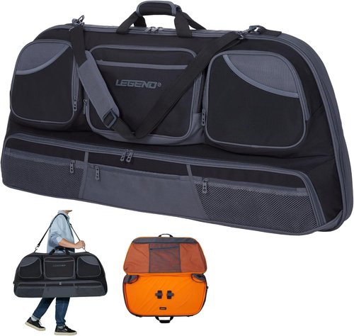 Legend Numa Premium Compound Bow Case - Durable Soft Case with Foam Padding & Large Capacity - Black/Gray