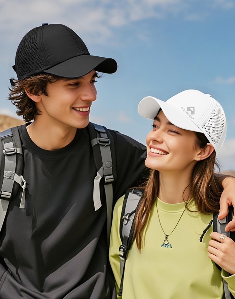 Pioneer Camp Quick Dry Baseball Cap for Men Women UPF Sun Hats Breathable Adjustable Mesh Lightweight for Golf Hiking Running White
