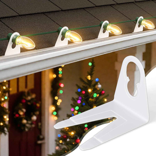 Brightown All in One Christmas Light Clips, Universal Gutter Hooks and Shingle Clip for C7, C9 and Mini Lights, 400 Pack