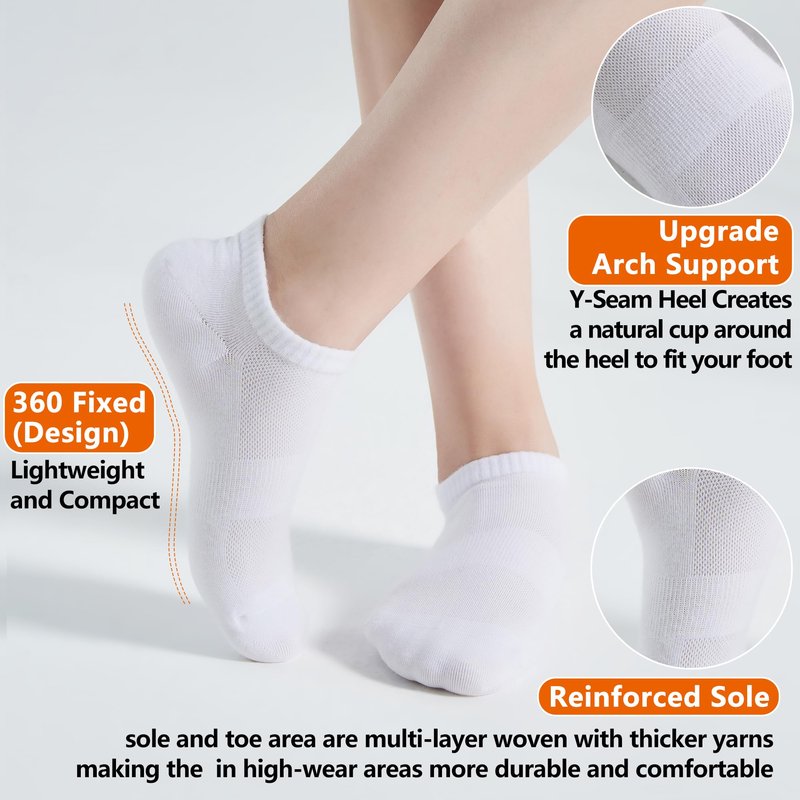 ATBITER 12 Pairs Ankle Socks Women and Men Low Cut No Show Athletic Running Short Socks