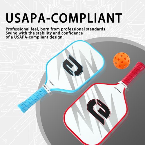 GLAKJET A2 Pickleball Paddle Set for Beginners,with Wrist Guards for Added Support & Injury Prevention,Lightweight Pickleball Rackets,Glass Fiber,USAPA-Compliant