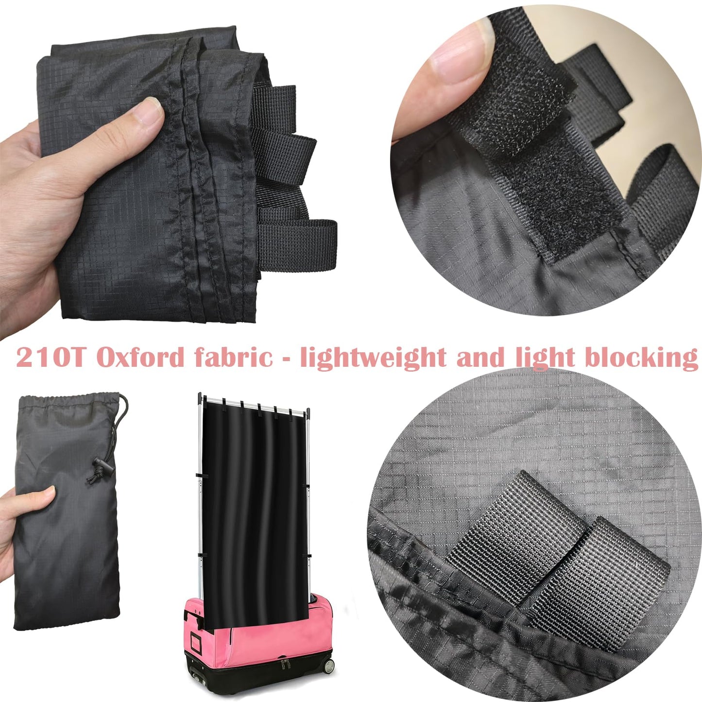 Privacy Curtain for Dance Bag with Rack,Portable Changing Room Privacy Curtain Without Rack Partition Screens for Dance Suitcase Rolling Dance Garment Bag Accessories (Black)