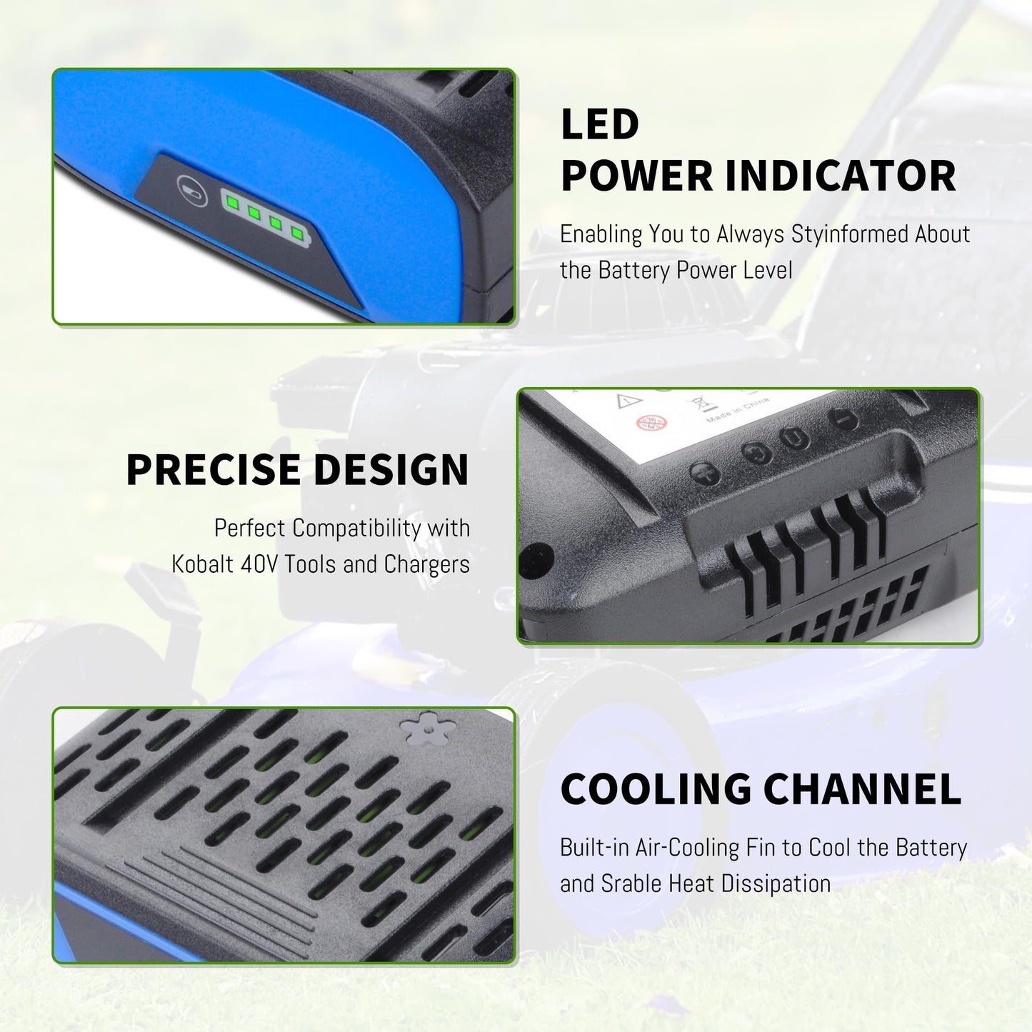 40V 3.0Ah Replacement Battery for Kobalt 40V KPM1040A-03 KM 4040-06 KM-1640-06 KB-540-06 KB440-06 KB440-03 KB245-06 KB240-06 KB2540C-06 KB640-03 KB2540C-06 KB240C-06 KB540-06 Cordless Power Tools