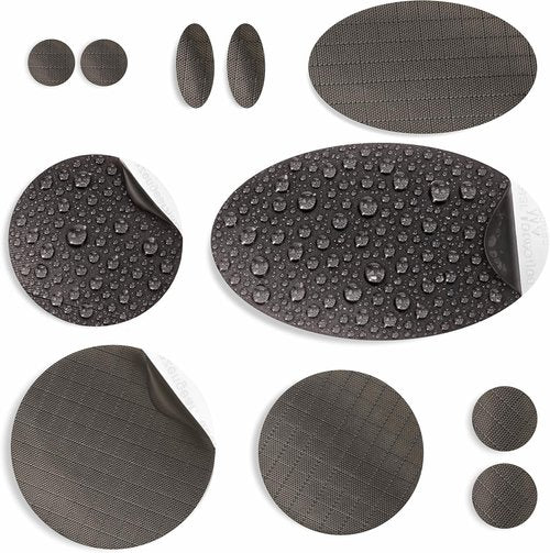 aZengear Repair Patches - Waterproof Self-Adhesive for Jackets, Tents, Shoes & More | 11 Pcs Charcoal Brown