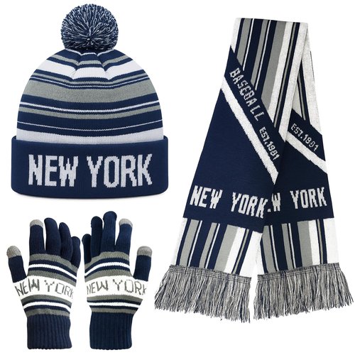Vintage Classic Skull Cap Beanie Hat with Warm Gloves and Scarf Cuffed Winter Hat Knit Comes Gifts for Men Women Fans