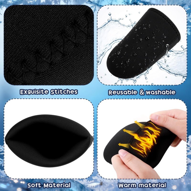 Tivi Tovo 12 Pairs/24 Pcs 3mm Neoprene Toe Warmers Bulk, Ice Bath Toe Socks, Cold Plunge Feet Covers, Waterproof Reusable Black Thermal Foot Caps Socks for Cold Plunge at Home