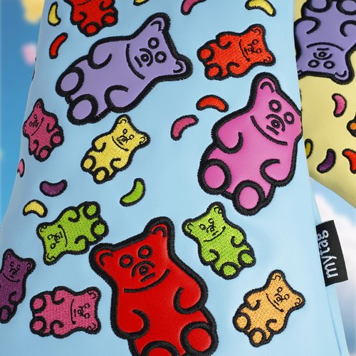 Golf Club Covers for Woods and Driver, Gummy Bears Pattern Headcover, Golf Headcovers for Kids Youth Girls Boys (for Hybrid)