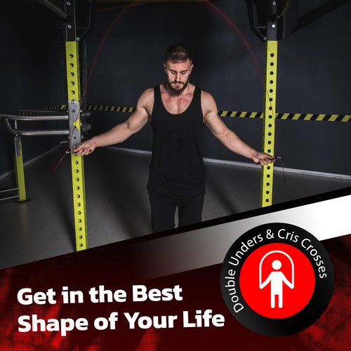 Jump Ropes for Fitness with 2 Adjustable Jumping Rope Cables - Cross Rope Jump Rope Set for Men and Women - Speed Rope for Crossfit, Boxing, Workout - Indoor and Outdoor Jump Ropes for Working Out