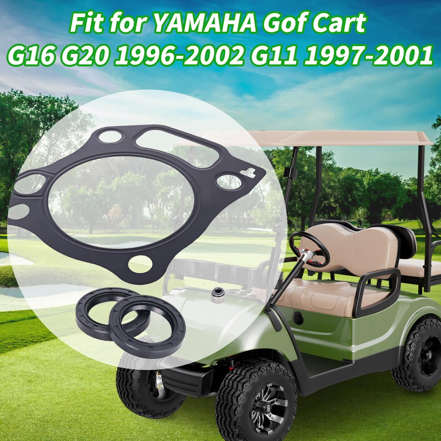 10L0L Engine Gaskets Seals Rings Rebuild Kit for Yamaha Golf Cart G16 G20 1996-2002 G11 1997-2001, Replaces OEM JN6-15451-02-00 JN6-11181-00-00