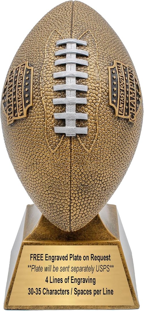 Decade Awards Fantasy Football Champion Trophy - Gold/Silver Finish | 6" or 12" Tall with Custom Engraving Available