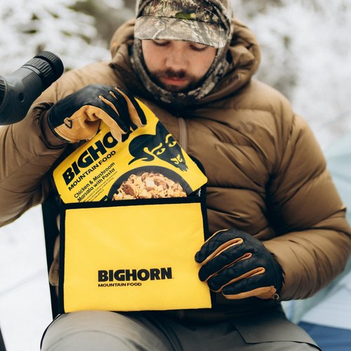 BIGHORN Insulated Bag for Backpackers - Durable Small Insulated Pouch for Freeze Dried Backpacking Meals - Packs Flat, Lightweight, Aids Rehydration, Keeps Food Hot, 10 ¼” x 7 ½” x 3 ½”, 1.5oz, Yellow