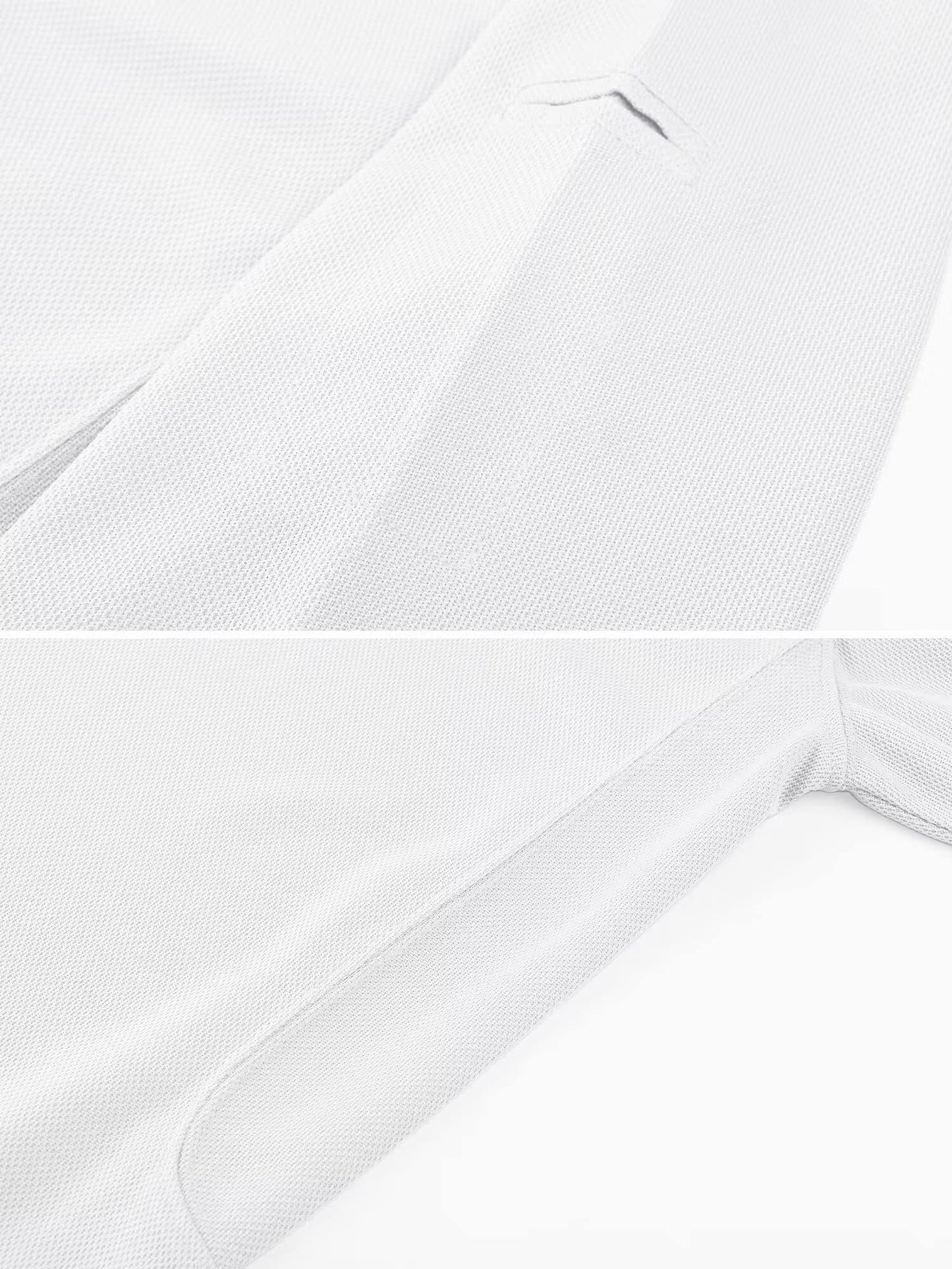 MAGCOMSEN White Polo Shirts for Men Short Sleeve Golf Collared Work Shirts Casual Shirts Quick Dry Summer Shirts L