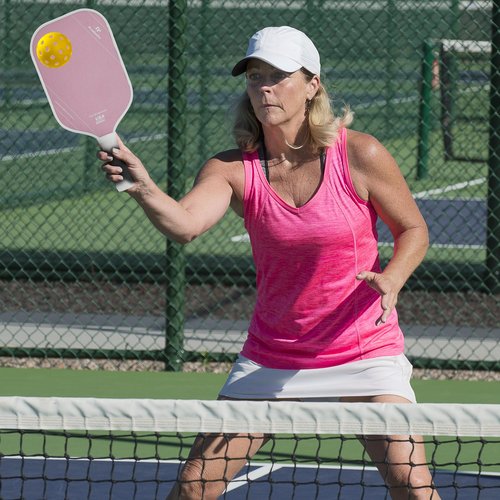 FH-500 T700 Pickleball Racket, 14MM Thick Two-Handed Offensive Pickleball Racket, Speed and Control (Pink)
