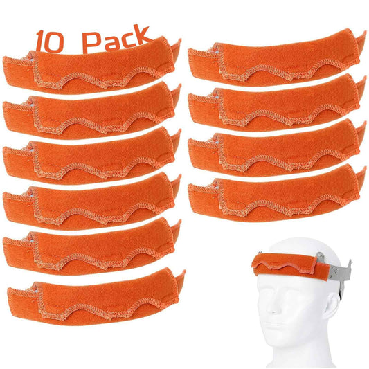 Aolamegs Safe Hard Hat Sweatband- 10PCS Sweat Bands Washable, Hard Hat Liner Replacement, Flame Retardant Cotton Hard Hat Accessories Sweat for Welding Helmet, Construction Hats, Chainsaw Helmet