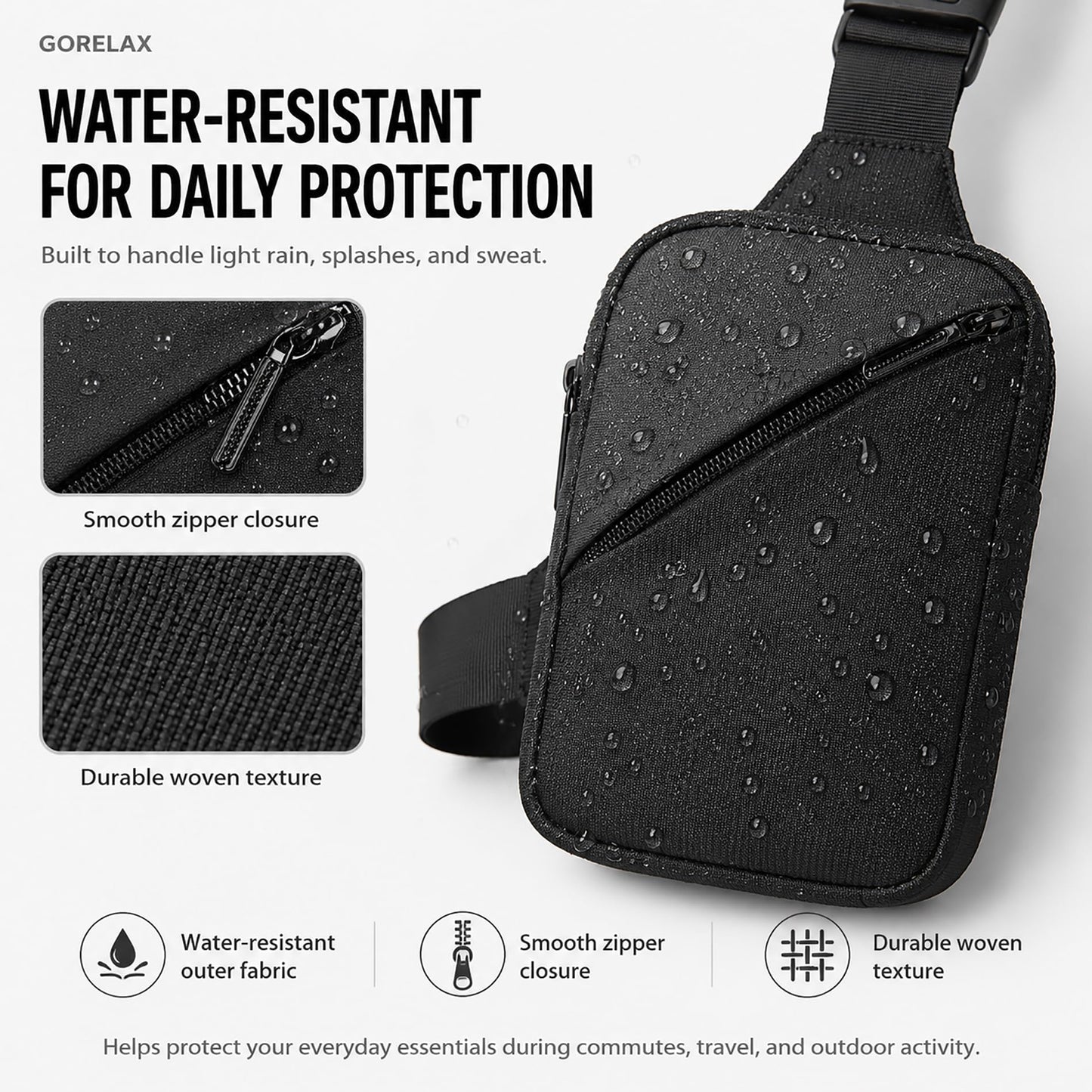 Mini Crossbody Sling Bag for Men & Women, Small Phone Chest Bag for Travel