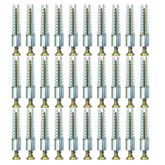 FNLGTN Heavy Duty Wall Anchors and Screws Kit, 50 Sets/100 Pieces, for Concrete, Hollow and Wooden Wall Mounting (8MM 50sets)