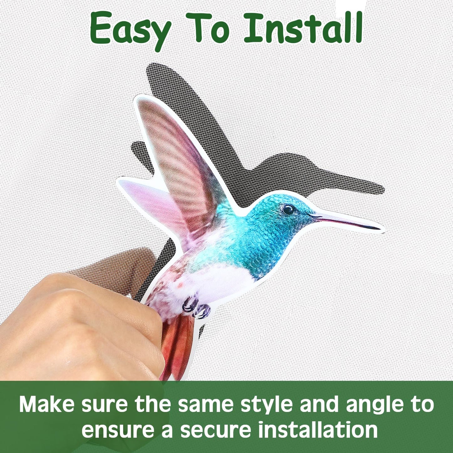 Konohan 3 Pairs Hummingbird Screen Door Magnets Double Sided Patio Flexible Magnetic Screen Saver Decorative Retractable Window Magnetic Decals for Sliding Patio Door (Bright)