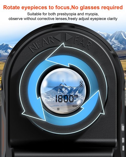 Golf Laser Rangefinder with Slope Compensation & Flag Lock Vibration – 1900 Yards Range Finder Golf, 6X HD Magnification,Magnetic USB-C Rechargeable,IP54 Waterproof rangefinder for Hunting & Training