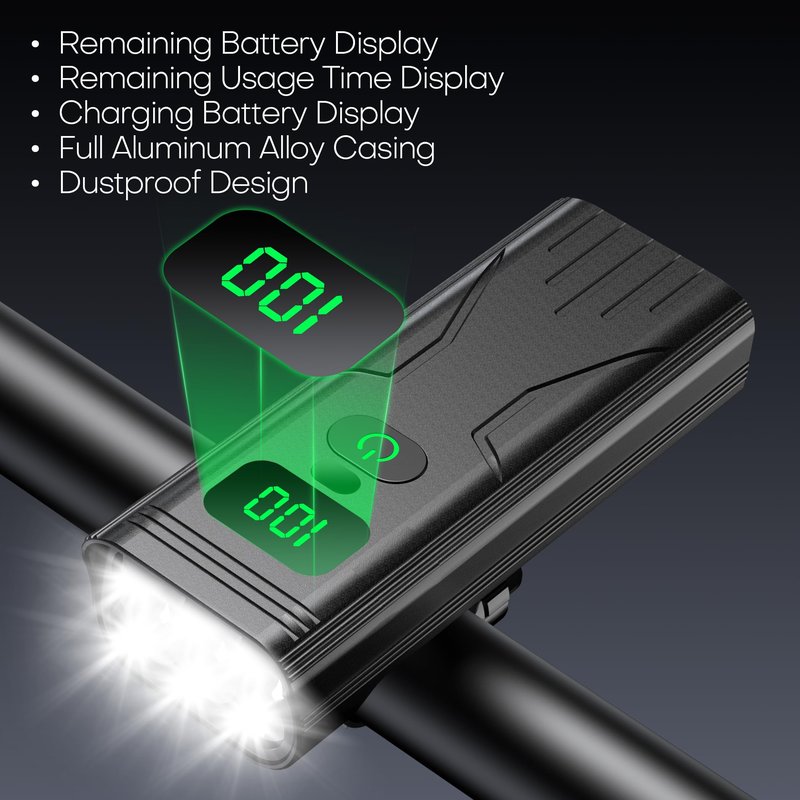 Bike Lights Set, Ultra-Long Battery Life 9000 Lumen Bike Light for Night Riding, Bike Headlight and Rear, IPX6 Waterproof, All-Aluminum Construction – Ideal for Mountain, Road, and City Cycling