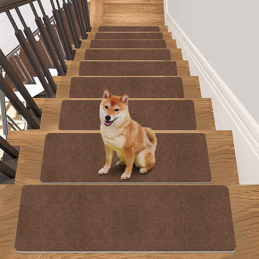 Stair Treads for Wooden Steps Indoor Stair Treads Rugs Anti Slip Carpet for Stairs Runner Non Slip Carpet Mat Rugs Spiral Staircase kit for Elder and Kids