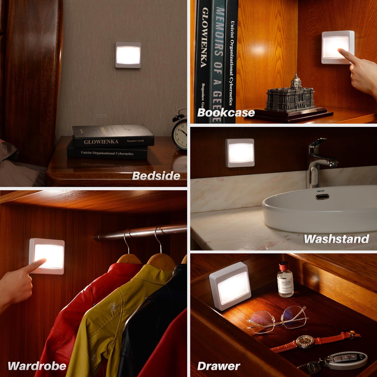 STAR-SPANGLED 3 Pack 3.7” Dimmable Push Tap Lights, Stick on LED Touch Lights AA Battery Operated, 3 Color Modes Sticky Button Lamps for Classroom, Kitchen, Under Cabinet, Closet