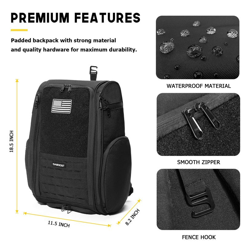 Saboos Pickleball Bag for Men and Women, Fits 6 to 8 Paddles, Large Pickleball Backpack with Shoe Compartment and Fence Hook,Pickle Ball Backpack
