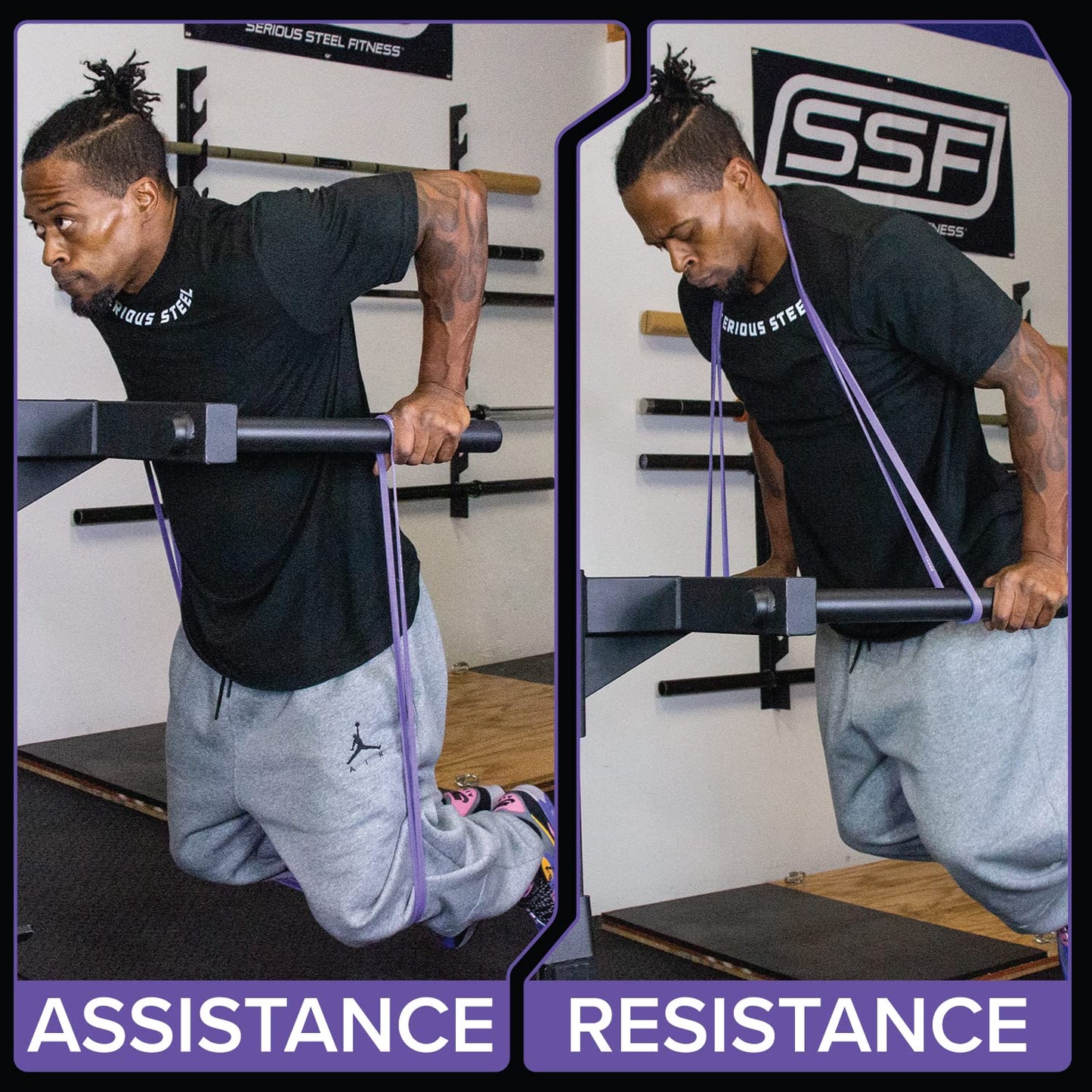 Serious Steel Fitness 41" Assisted Pull-up Band Sets, Orange, Purple, Red