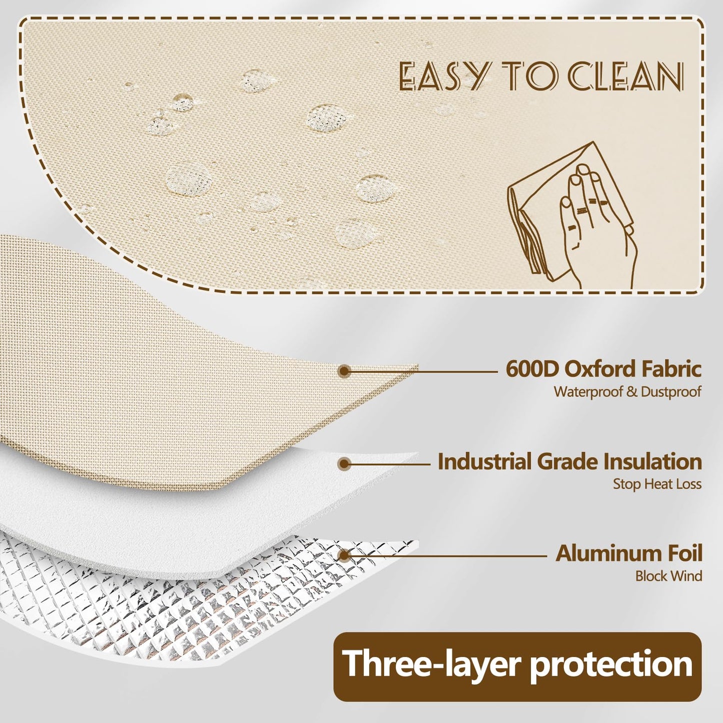 Air Conditioner Cover Indoor - Window Ac Covers for Inside, Windproof, Dustproof and Waterproof Window Air Conditioner Cover for Winter, Insulation for Wall Ac Unit 17"W x 13"H x 3.5"D, Beige