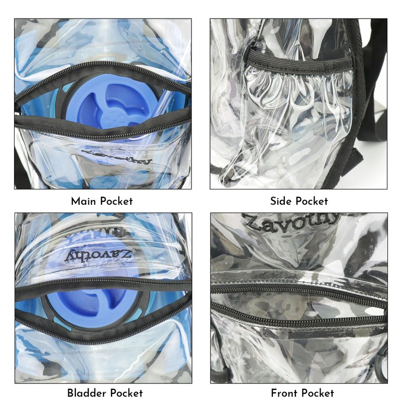 Zavothy Transparent Rave Hydration Pack - Hydration Backpack - Hydropack with 3L Bladder - Water Backpack for Festivals, Hiking, Running, Biking and More