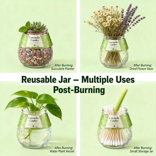 Indoor and Outdoor Citronella Candles, Natural Wax with Mint & Citronella, 25+ Hours Long Lasting Burn, Balanced Layered Scent, Smoke Free Candle for Patio, Garden & Camping