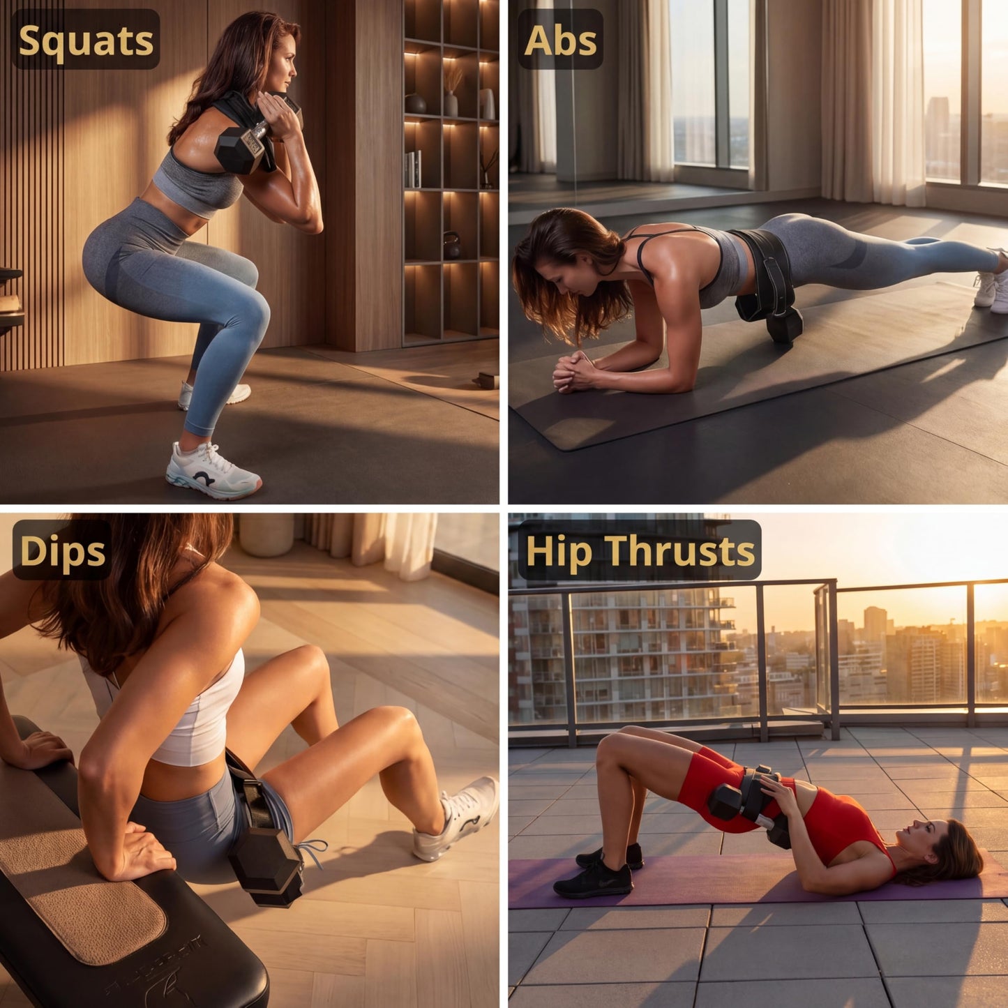 PowerStrides hip thrust belt for dumbbells – Best weightlifting Belt for home gym equipment workout and fitness weight lifting for men and women, perfect weights pad bandes accessories trainer at home for booty, glute and pilates exercise.