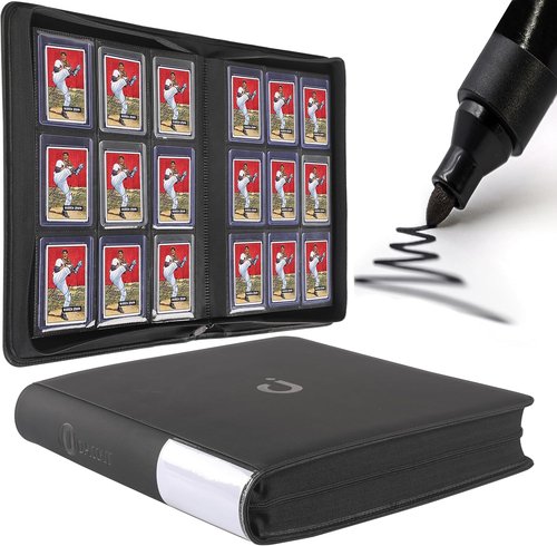 D DACCKIT Top Loader Binder - Holds 288 Cards | 9-Pocket Design for 3" x 4" Trading & Sports Cards - Classic Black