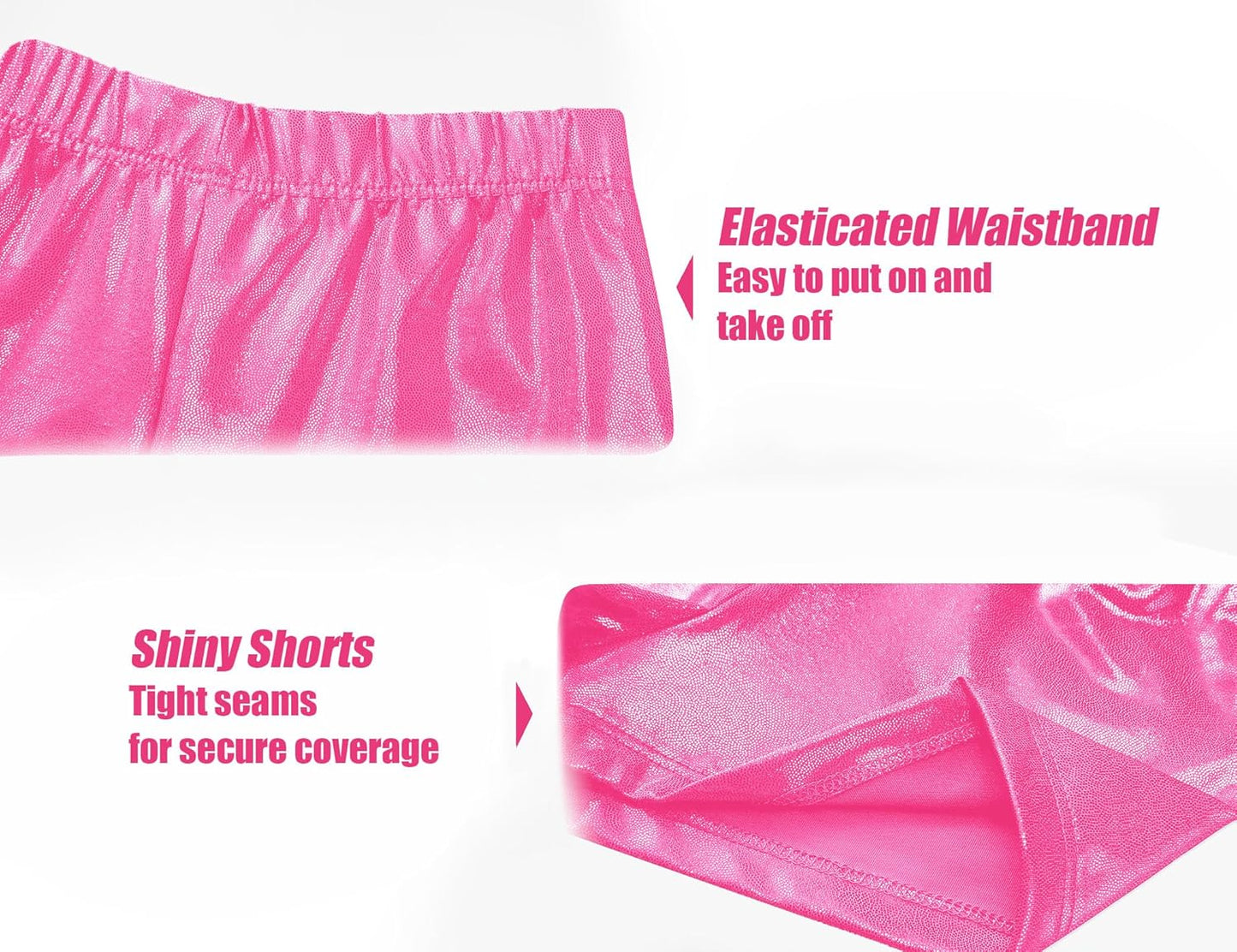 Regine Switzerland Gymnastics Leotards for Girls - Shiny 2-Piece Sleeveless Outfit with Shorts (Ages 4-12)