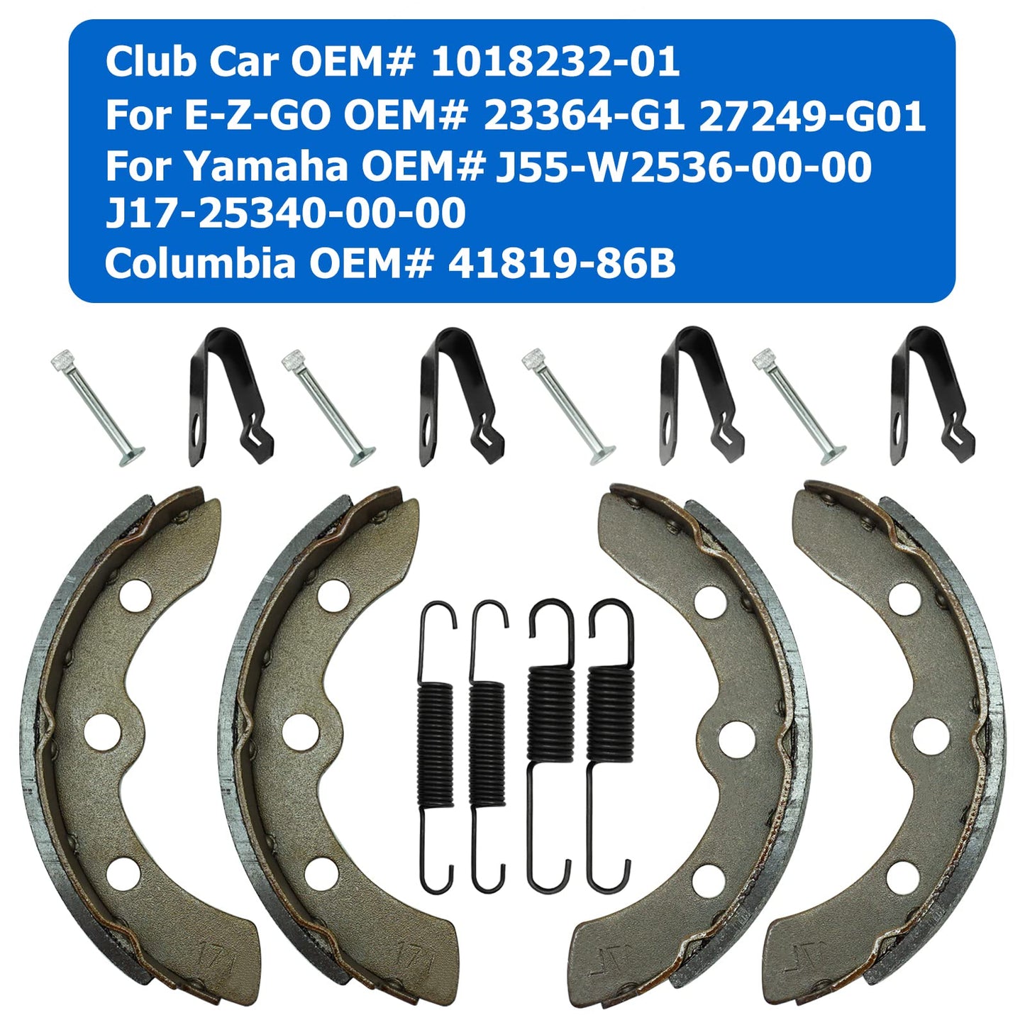 Brake Shoes Springs Kits 1018232-01 for Club Car DS 1995-Up Precedent 2004-Up Yamaha G1/G2/G3/G5/G8/G9/G11 E-Z-GO Gas Electric Golf Cart