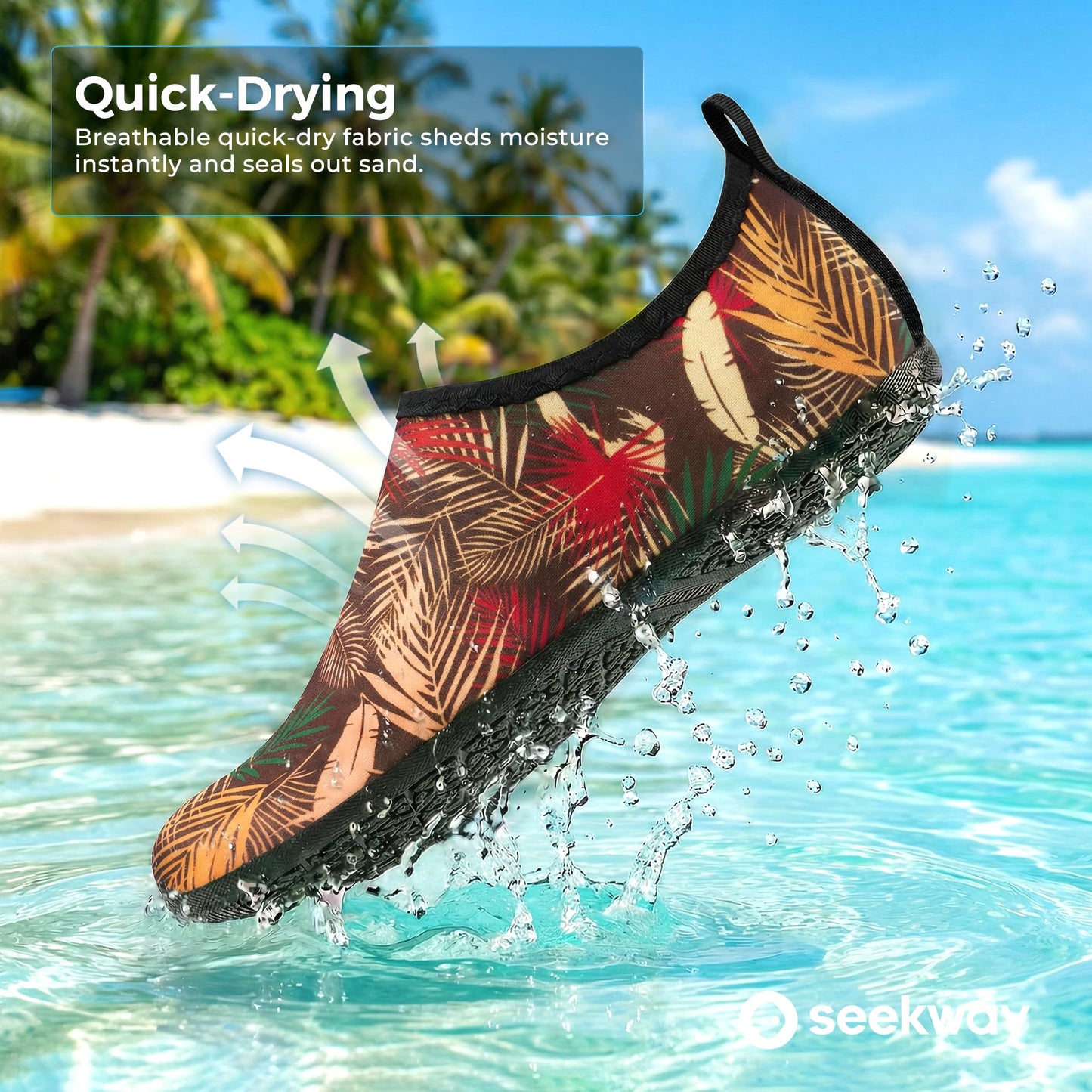 SEEKWAY Water Shoes Barefoot Aqua Socks Quick-Dry Non Slip Shoes for Beach Swim Pool River Boating Surf Women Men Bird SK002(U)