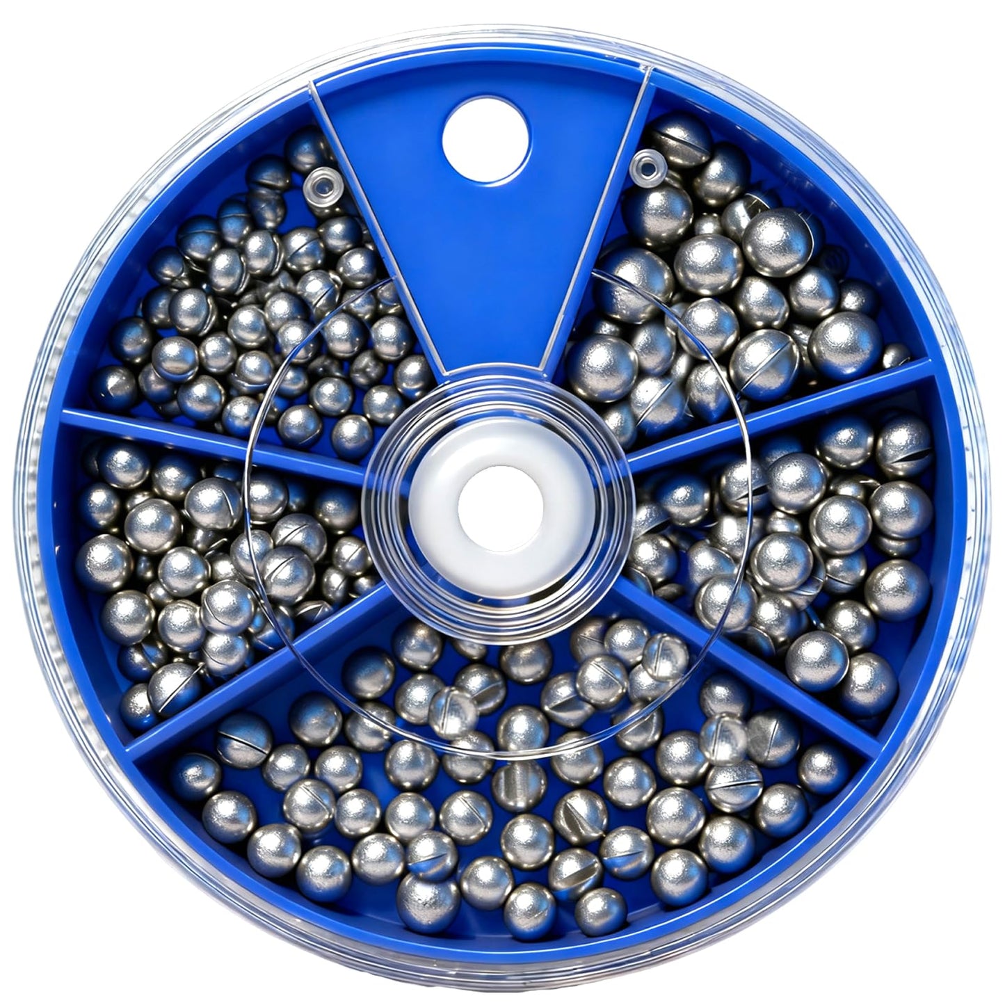 FishingPepo Fishing Weights Sinkers 205Pcs 5 Sizes Weights 0.2/0.3/0.4/0.6/0.8g Round Fishing Line Sinker Removable Egg Lead Assortment