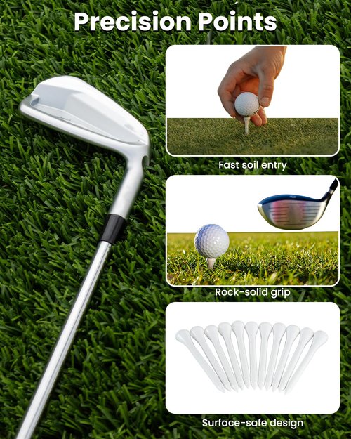 DUPDMKIN Bamboo Golf Tees 1000 PCS, 3-1/4"(83mm) Eco-Friendly Bamboo Golf Tees Bulk, Stronger Than Wood Tees, Reduce Friction & Side Spin