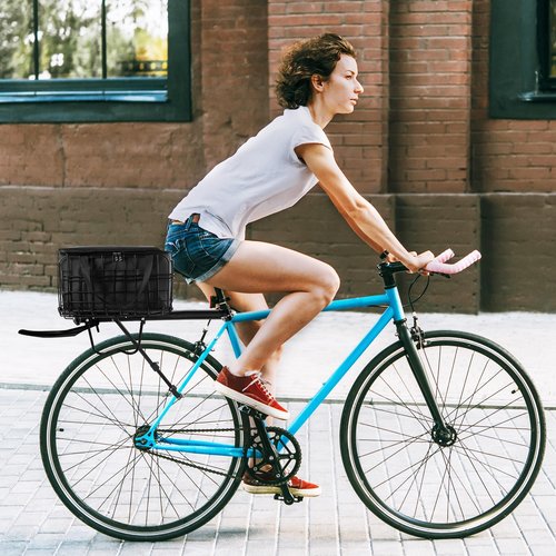 Aneco Rear Bike Rack with Folding Basket and Waterproof Bag Quick Release Bicycle Cargo Rack Universal Touring Carrier for Mountain Road Bike