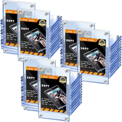 Jetec 20-Piece Baseball Trading Card Protector Set - 35 Pt Acrylic Clear Display Holders